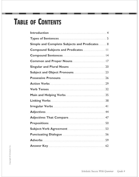 Scholastic Success With Grammar: Grade 4 Workbook