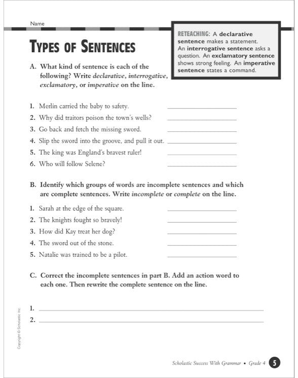 Scholastic Success With Grammar: Grade 4 Workbook