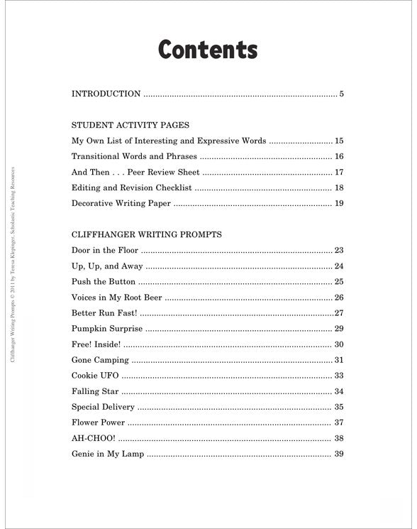 Cliffhanger Writing Prompts