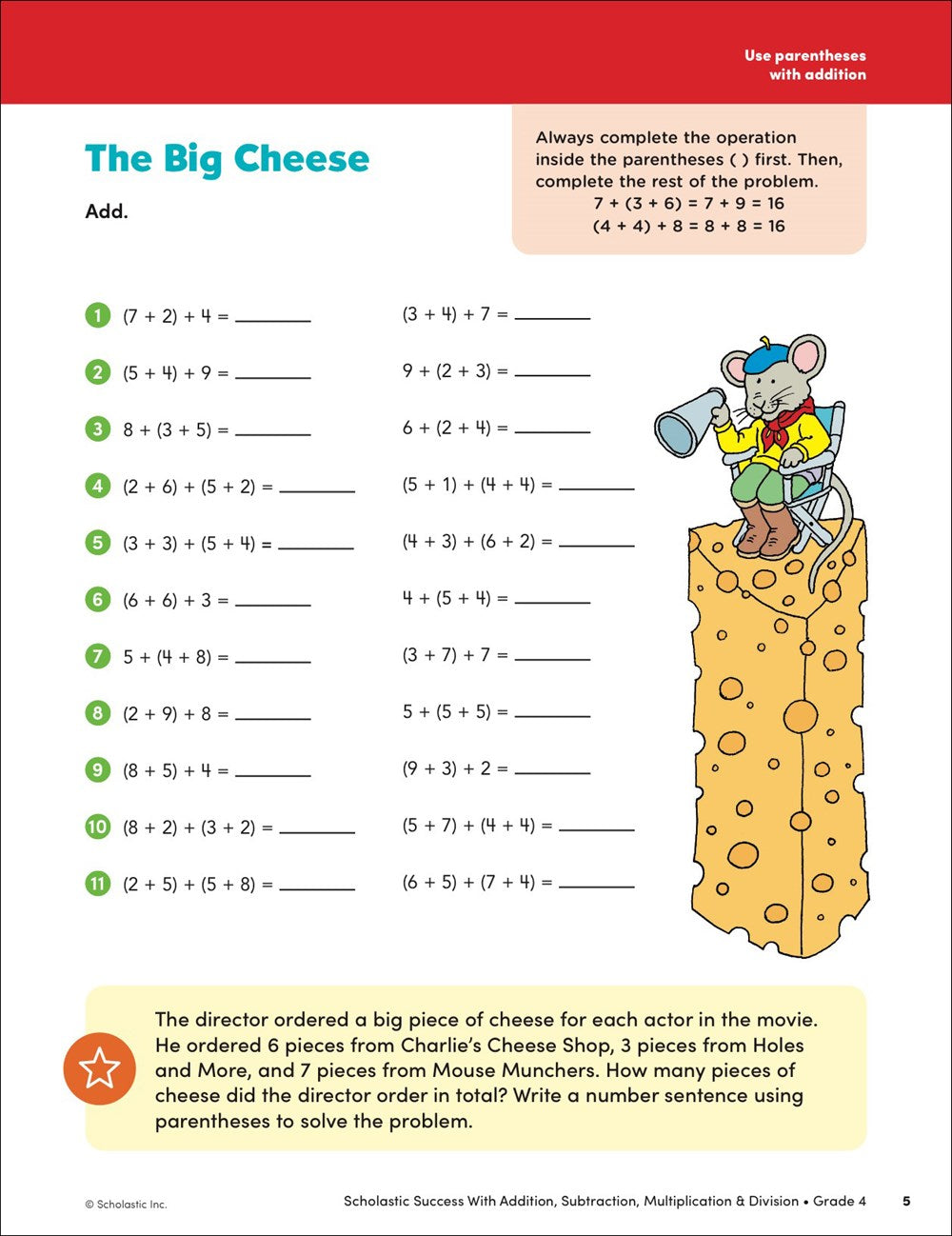 Scholastic Success with Addition, Subtraction, Multiplication & Division Grade 4 Workbook