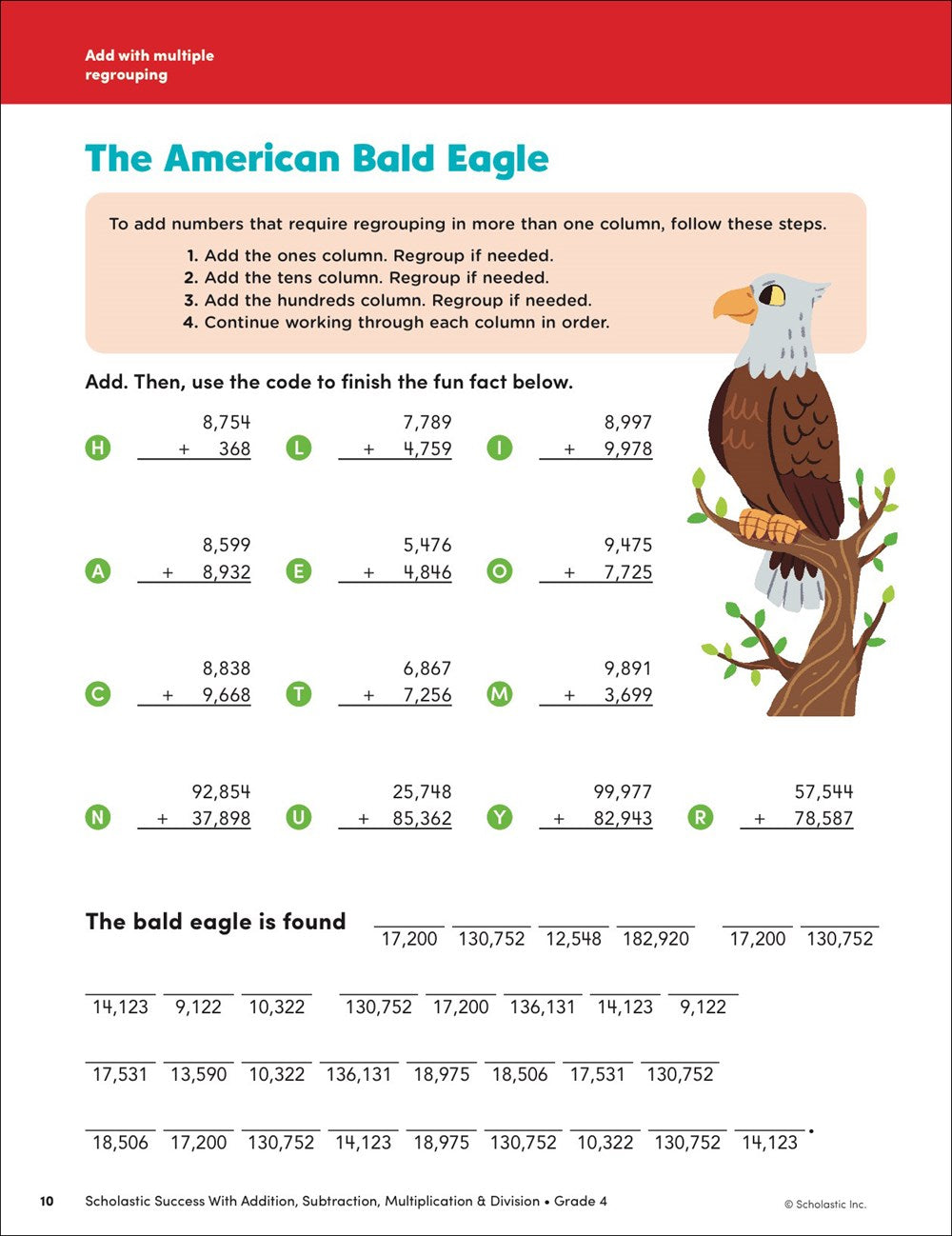 Scholastic Success with Addition, Subtraction, Multiplication & Division Grade 4 Workbook