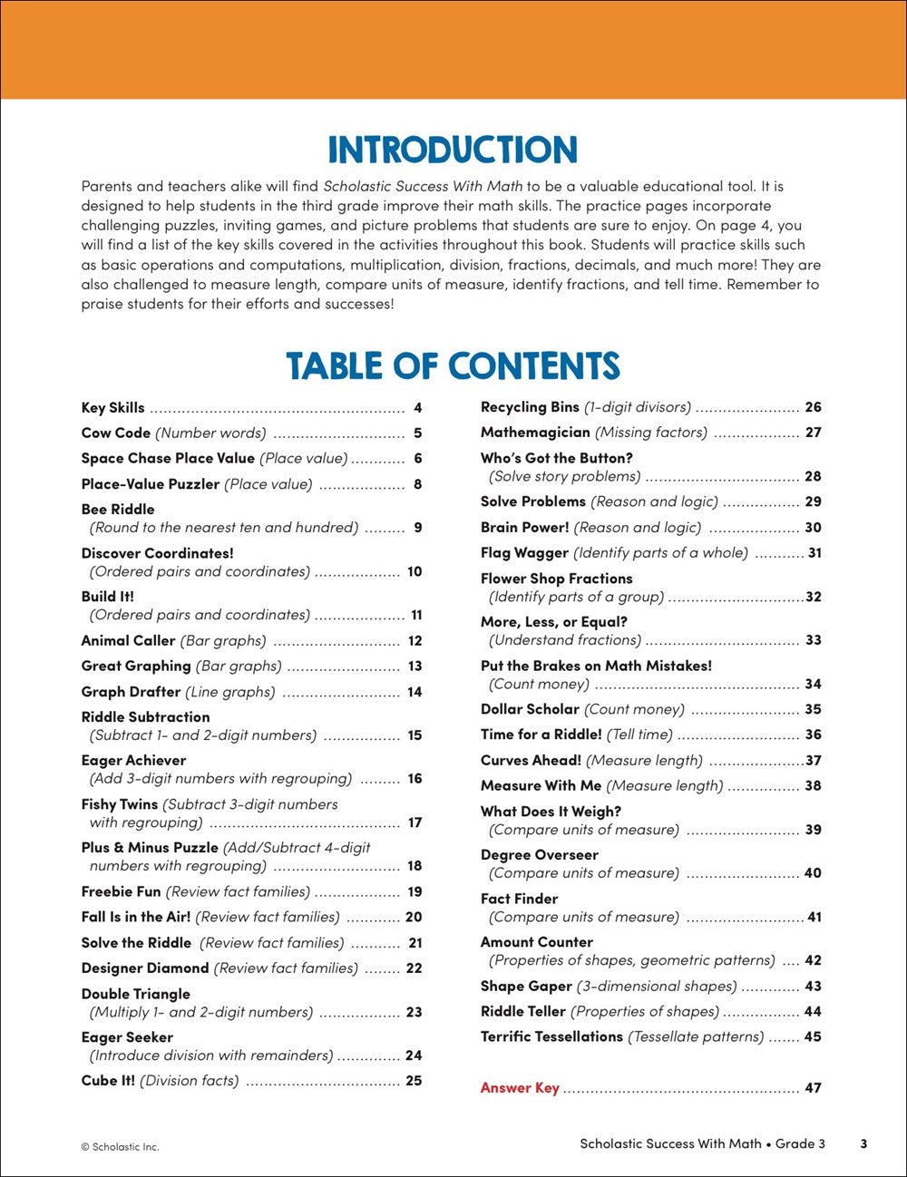 Scholastic Success with Math Grade 3 Workbook