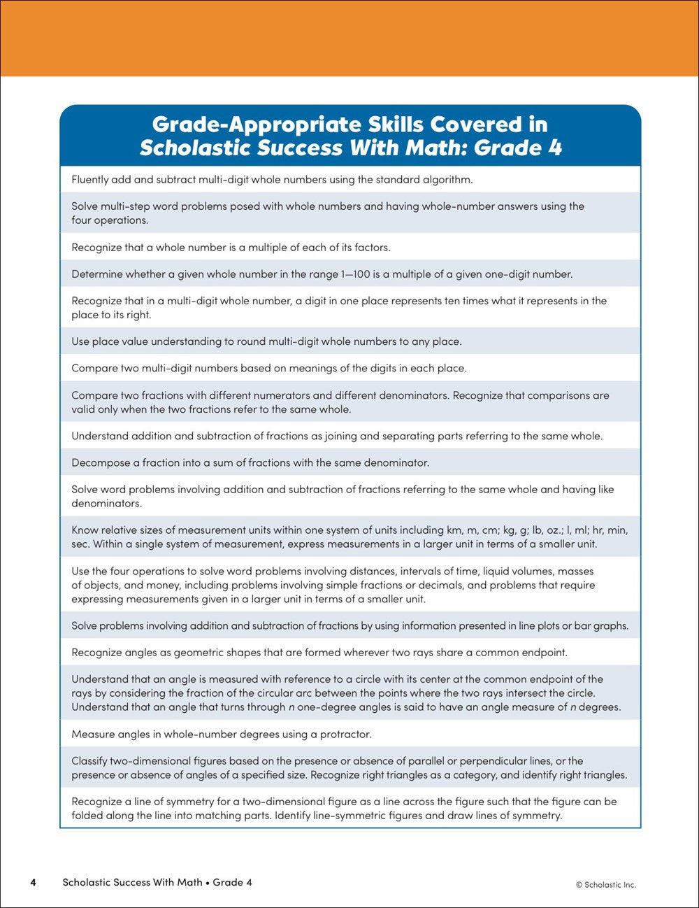 Scholastic Success with Math Grade 4 Workbook