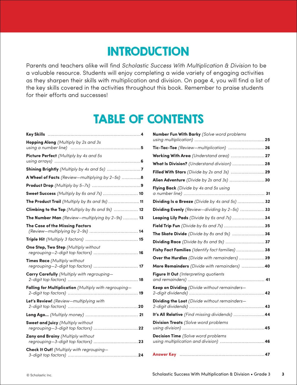 Scholastic Success with Multiplication & Division Grade 3 Workbook
