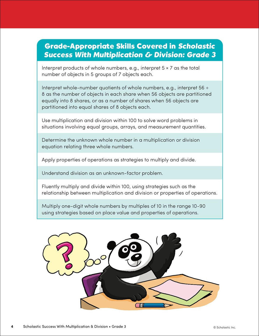 Scholastic Success with Multiplication & Division Grade 3 Workbook