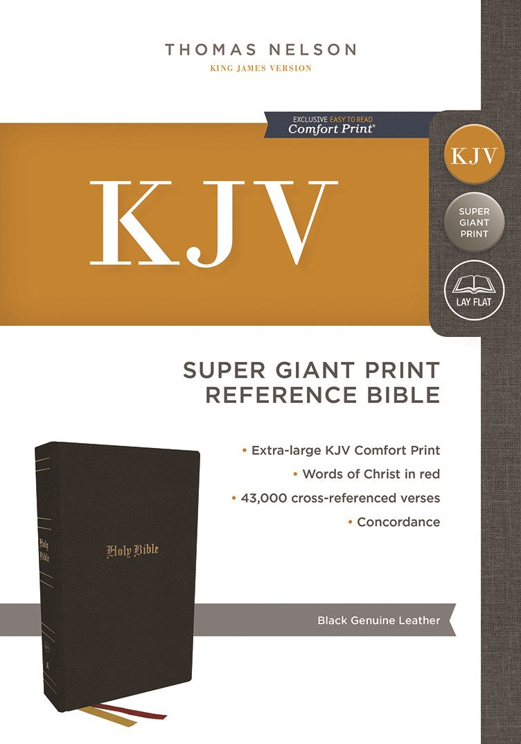 KJV Holy Bible: Super Giant Print with 43,000 Cross References, Black Genuine Leather, Red Letter, Comfort Print: King James Version