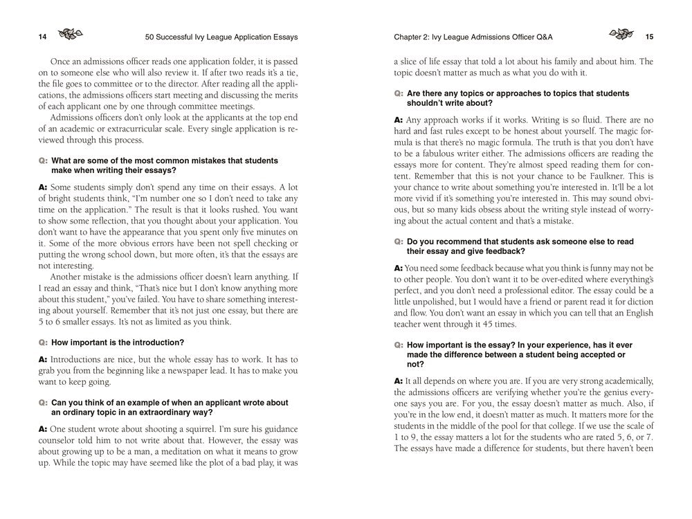 50 Successful Ivy League Application Essays