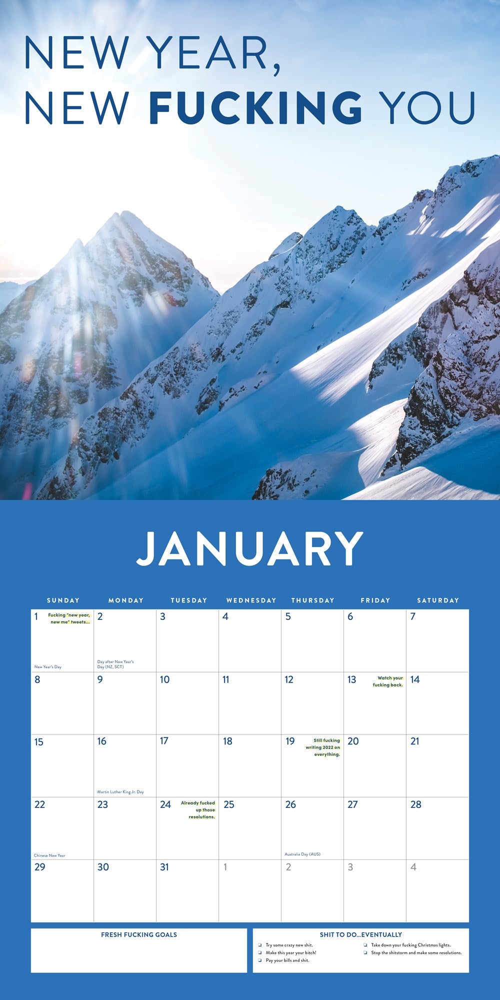 2023 Chill the F*ck Out Wall Calendar