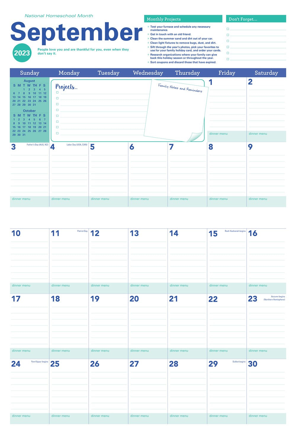 2024 Amy Knapp's Big Grid Family Organizer Wall Calendar