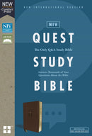 NIV, Quest Study Bible, Leathersoft, Brown, Thumb Indexed, Comfort Print