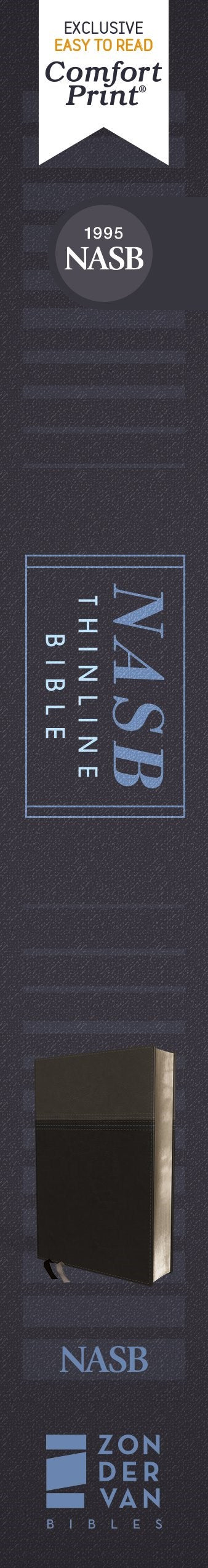 NASB, Thinline Bible, Leathersoft, Black, Red Letter, 1995 Text, Comfort Print