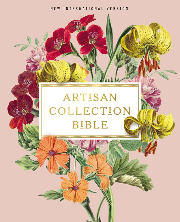 NIV, Artisan Collection Bible, Leathersoft, Blush Floral, Red Letter, Comfort Print