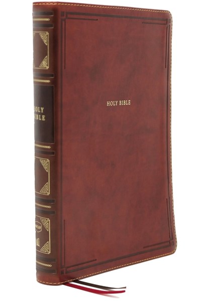 NKJV Holy Bible, Giant Print Center-Column Reference Bible, Brown Leathersoft, Thumb Indexed, 72,000+ Cross References, Red Letter, Comfort Print: New King James Version : New King James Version