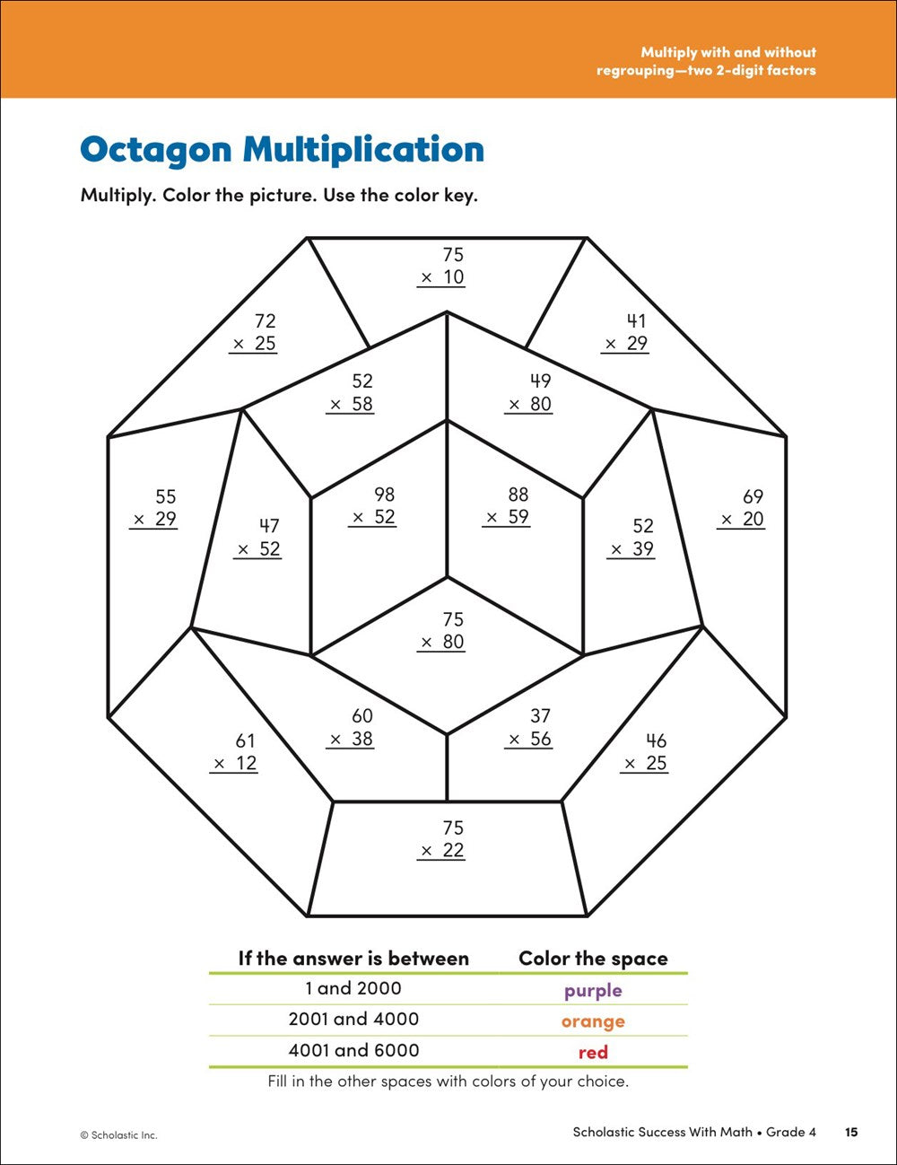 Scholastic Success with Math Grade 4 Workbook