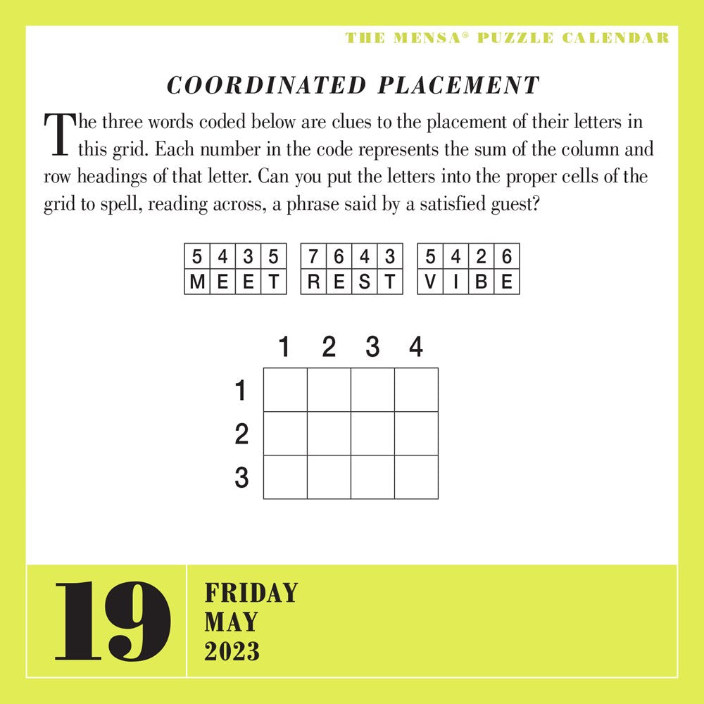 Mensa 365 Brain Puzzlers Page-A-Day Calendar 2023
