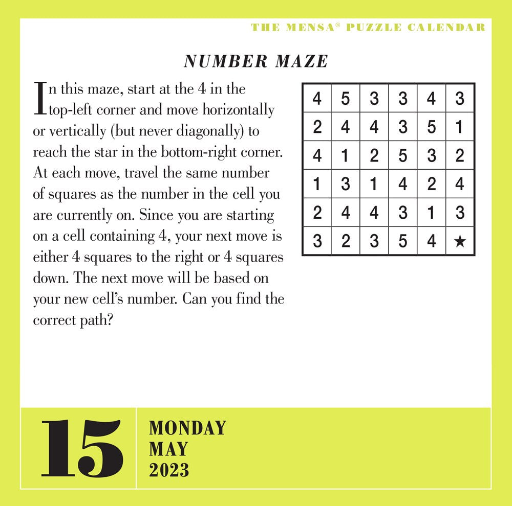 Mensa 365 Brain Puzzlers Page-A-Day Calendar 2023
