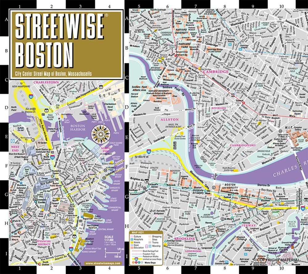 Streetwise Boston Map - Laminated City Center Street Map of Boston, Massachusetts