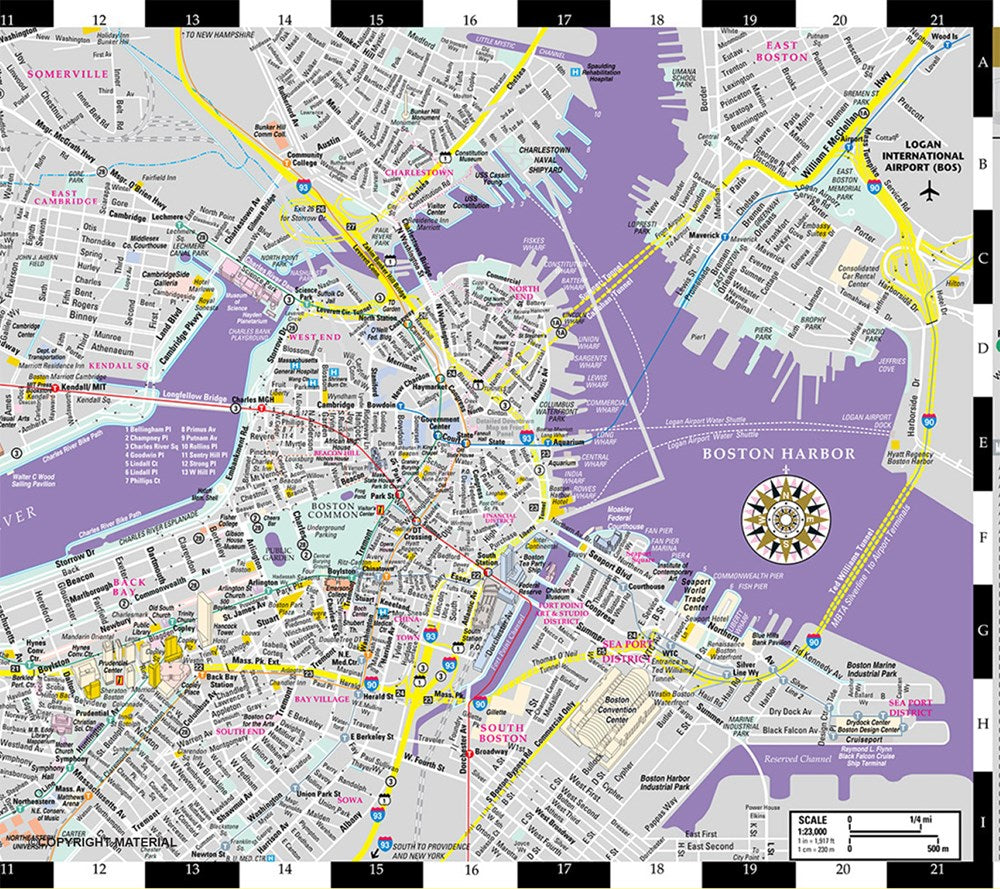 Streetwise Boston Map - Laminated City Center Street Map of Boston, Massachusetts